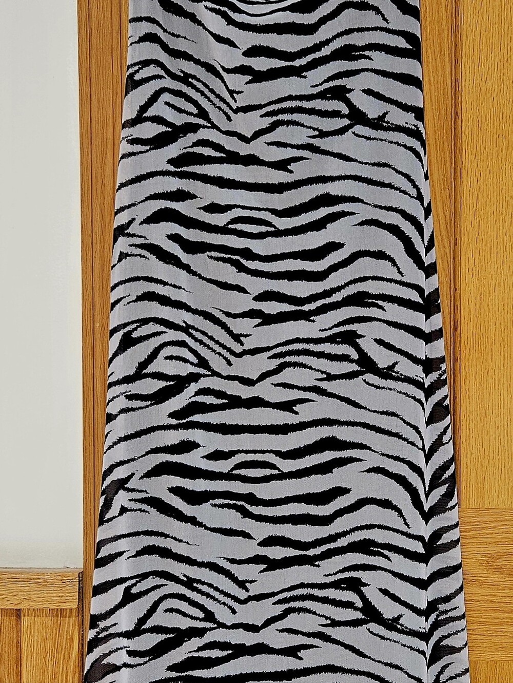 Black & White Zebra Print Cowl Neck Maxi Dress